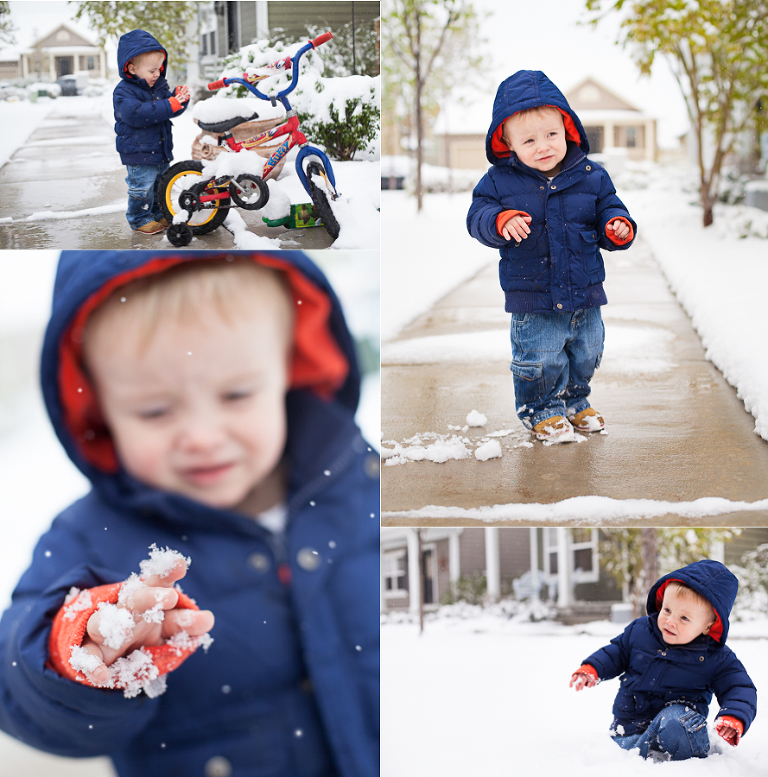Utah child photographer boy in snow