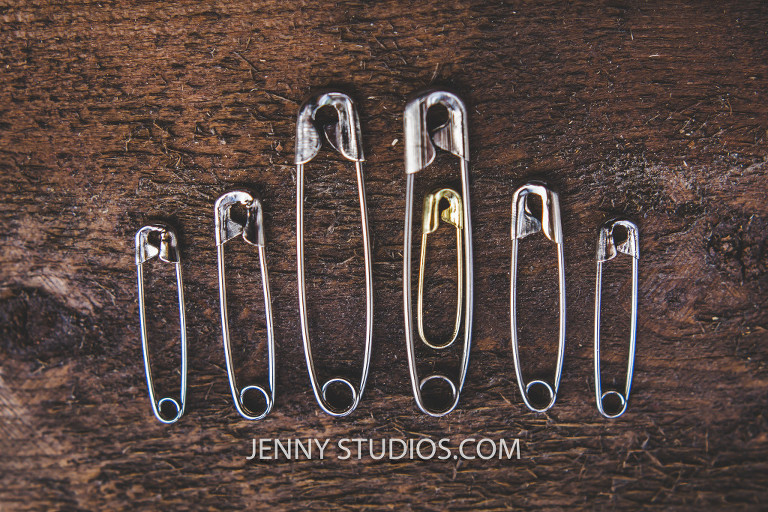 Safety pin baby announcement